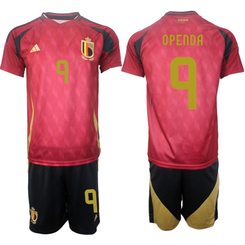 Men 2024-2025 Season Belgium home red #9 Soccer Jerseys
